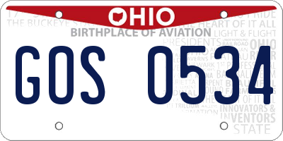 OH license plate GOS0534