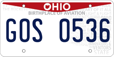 OH license plate GOS0536
