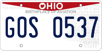 OH license plate GOS0537