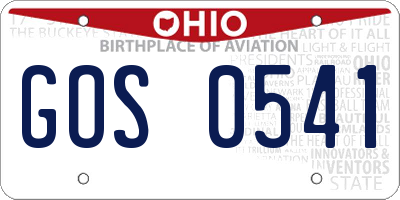 OH license plate GOS0541