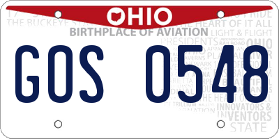 OH license plate GOS0548