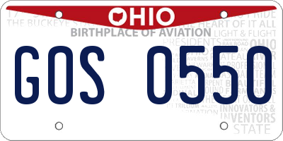 OH license plate GOS0550