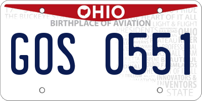 OH license plate GOS0551