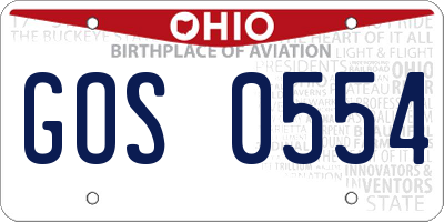 OH license plate GOS0554