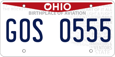 OH license plate GOS0555