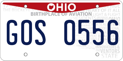 OH license plate GOS0556
