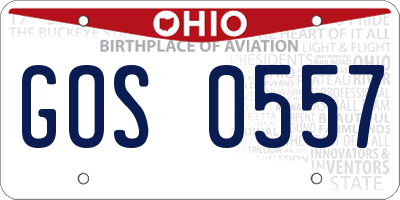 OH license plate GOS0557