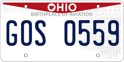 OH license plate GOS0559