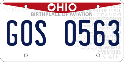 OH license plate GOS0563