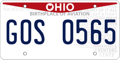 OH license plate GOS0565