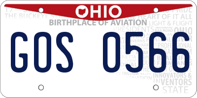 OH license plate GOS0566
