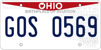 OH license plate GOS0569