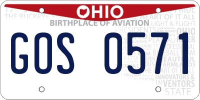 OH license plate GOS0571
