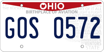OH license plate GOS0572