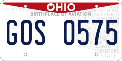 OH license plate GOS0575