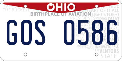 OH license plate GOS0586
