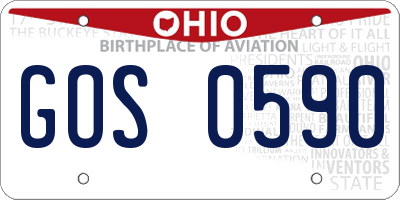 OH license plate GOS0590