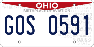 OH license plate GOS0591