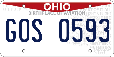 OH license plate GOS0593