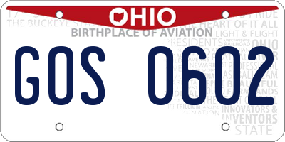 OH license plate GOS0602