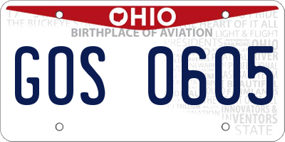 OH license plate GOS0605