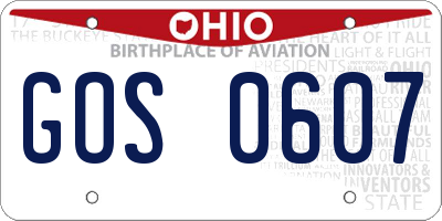 OH license plate GOS0607
