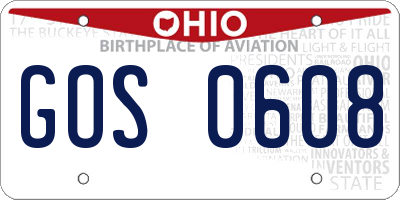 OH license plate GOS0608