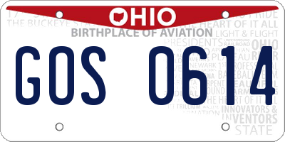 OH license plate GOS0614