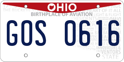 OH license plate GOS0616