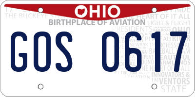 OH license plate GOS0617