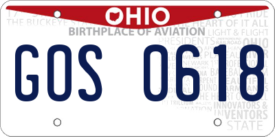 OH license plate GOS0618