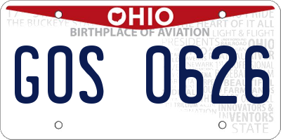 OH license plate GOS0626