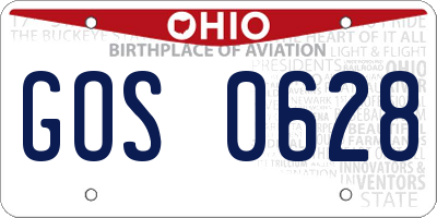 OH license plate GOS0628