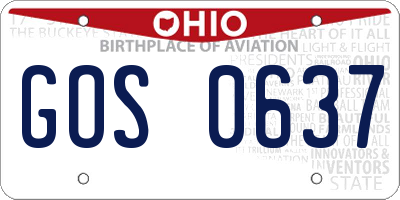 OH license plate GOS0637