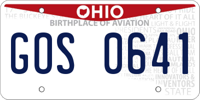 OH license plate GOS0641