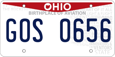 OH license plate GOS0656