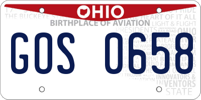 OH license plate GOS0658