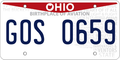 OH license plate GOS0659