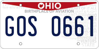 OH license plate GOS0661