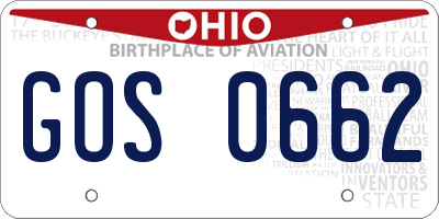 OH license plate GOS0662