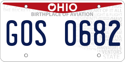 OH license plate GOS0682
