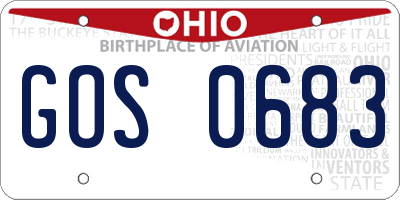 OH license plate GOS0683