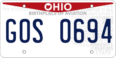 OH license plate GOS0694
