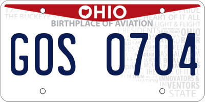 OH license plate GOS0704
