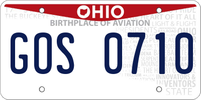 OH license plate GOS0710