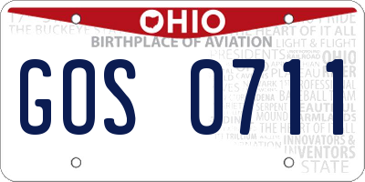 OH license plate GOS0711