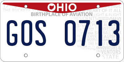 OH license plate GOS0713