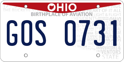OH license plate GOS0731