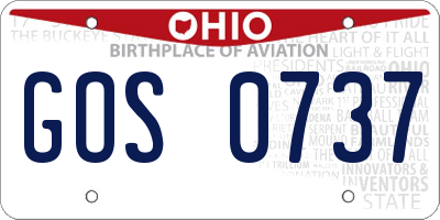 OH license plate GOS0737