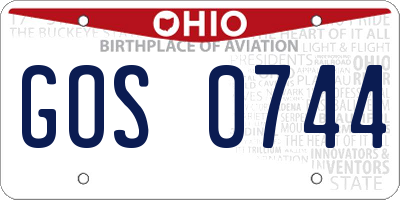 OH license plate GOS0744